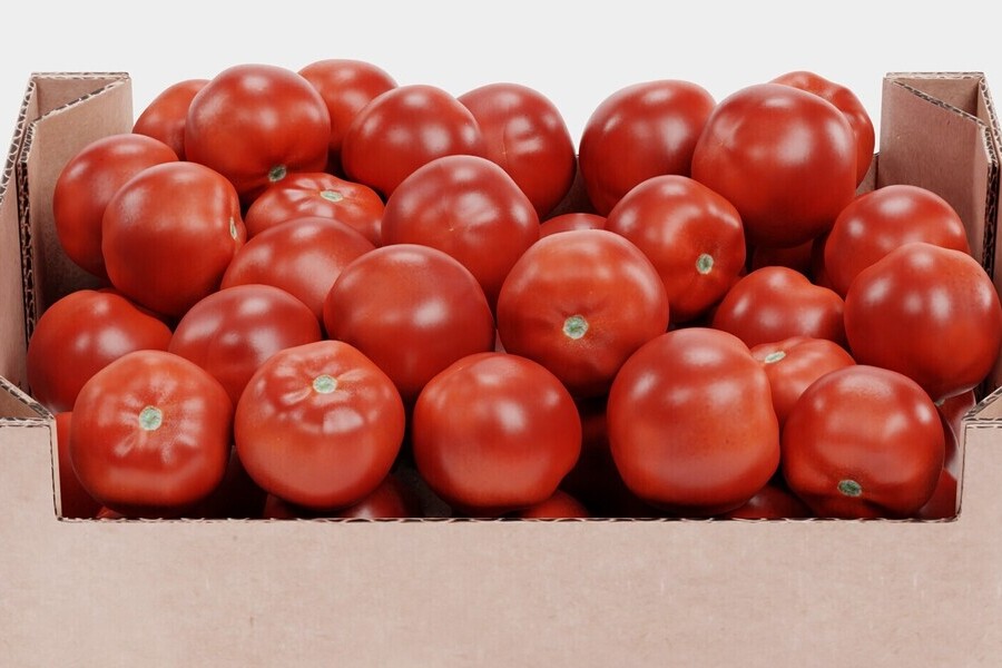 Realistic 3d Render Of Tomatoes In Box